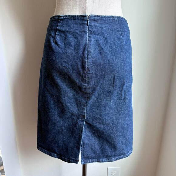 GAP Stretch Denim Skirt Blue Classic Straight Pencil Size 8 Y2K - Picture 5 of 6